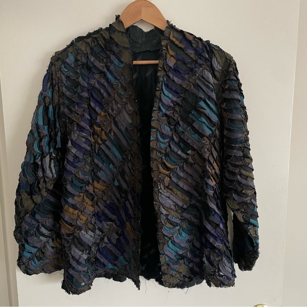 Tim Harding Shirred Silk Art Jacket size S